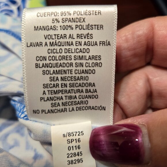 JM Collection Women's Pullover Embellished Neckline 3/4 Sleeve Tunic Sz PP - Picture 8 of 9